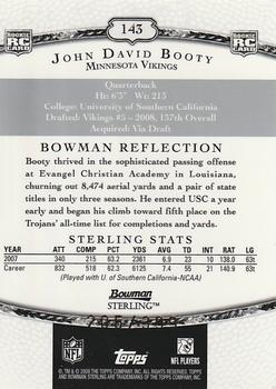 2008 Bowman Sterling - Jerseys Blue #143 John David Booty Back