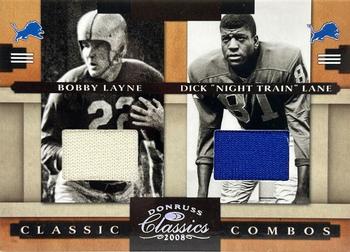 2008 Donruss Classics - Classic Combos Jerseys #CC-5 Bobby Layne / Dick Lane Front