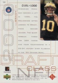 2000 Upper Deck Pros & Prospects #124 Tom Brady Back