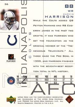 2000 Upper Deck Pros & Prospects #36 Marvin Harrison Back