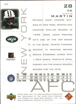 2000 Upper Deck Pros & Prospects #57 Curtis Martin Back