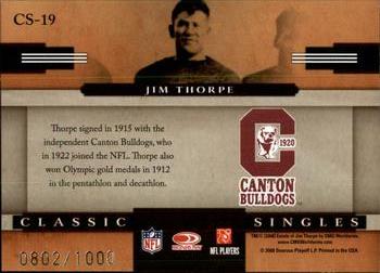 2008 Donruss Classics - Classic Singles #CS-19 Jim Thorpe Back