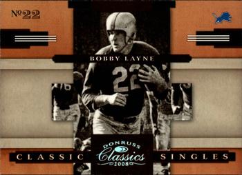 2008 Donruss Classics - Classic Singles Silver Holofoil #CS-20 Bobby Layne Front