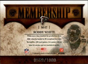2008 Donruss Classics - Membership #M-17 Roddy White Back