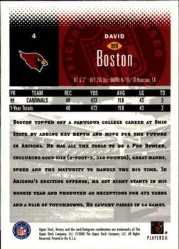 2000 Upper Deck Victory #4 David Boston Back
