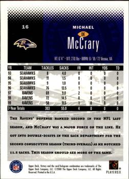 2000 Upper Deck Victory #16 Michael McCrary Back