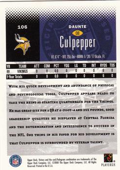 2000 Upper Deck Victory #106 Daunte Culpepper Back