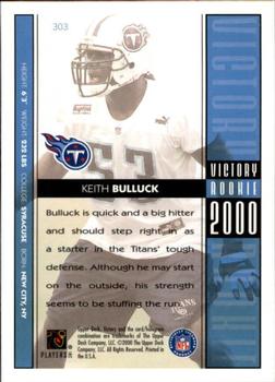 2000 Upper Deck Victory #303 Keith Bulluck Back