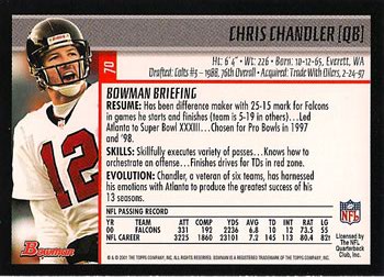 2001 Bowman #70 Chris Chandler Back