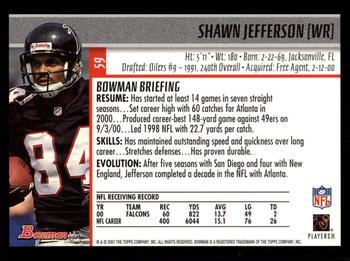 2001 Bowman #59 Shawn Jefferson Back