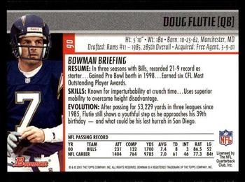 2001 Bowman #90 Doug Flutie Back