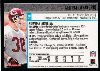 2001 Bowman #131 George Layne Back