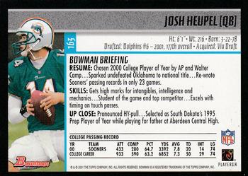 2001 Bowman #163 Josh Heupel Back