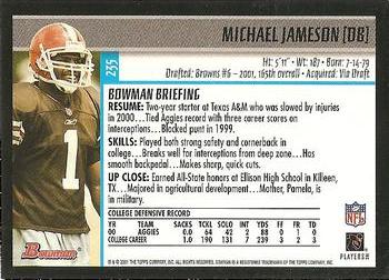 2001 Bowman #235 Michael Jameson Back