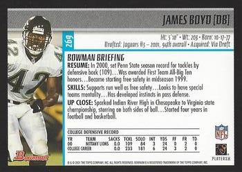 2001 Bowman #269 James Boyd Back