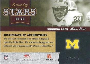 2008 Donruss Classics - Saturday Stars Autographs #SS-20 Mike Hart Back