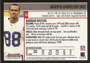 2001 Bowman Chrome #93 Marvin Harrison Back