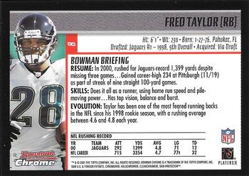 2001 Bowman Chrome #8 Fred Taylor Back