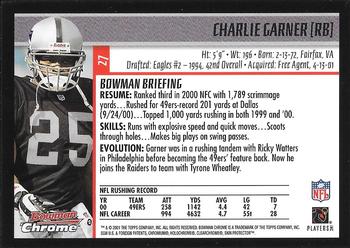 2001 Bowman Chrome #27 Charlie Garner Back