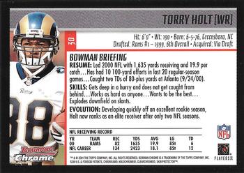 2001 Bowman Chrome #30 Torry Holt Back