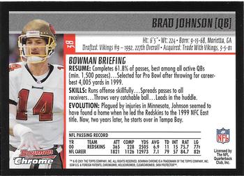 2001 Bowman Chrome #38 Brad Johnson Back