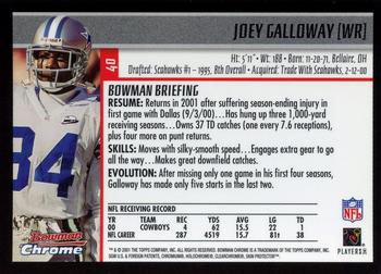 2001 Bowman Chrome #40 Joey Galloway Back