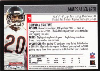 2001 Bowman Chrome #41 James Allen Back