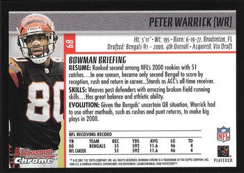 2001 Bowman Chrome #68 Peter Warrick Back