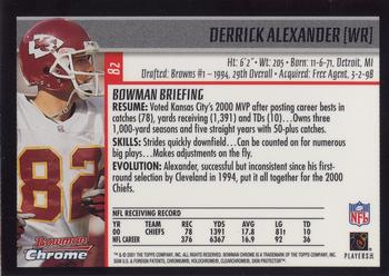 2001 Bowman Chrome #82 Derrick Alexander Back