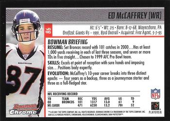 2001 Bowman Chrome #86 Ed McCaffrey Back