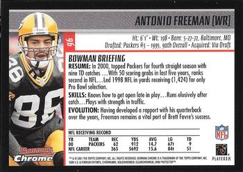 2001 Bowman Chrome #96 Antonio Freeman Back
