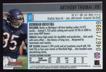 2001 Bowman Chrome #155 Anthony Thomas Back