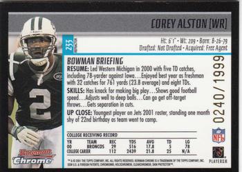 2001 Bowman Chrome #233 Corey Alston Back
