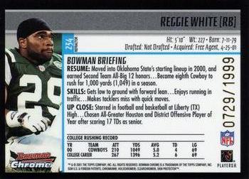 2001 Bowman Chrome #234 Reggie White Back