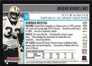 2001 Bowman Chrome #247 Moran Norris Back