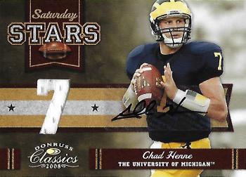 2008 Donruss Classics - Saturday Stars Jerseys Jersey Numbers Autographs #SS-4 Chad Henne Front