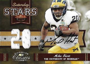 2008 Donruss Classics - Saturday Stars Jerseys Jersey Numbers Autographs #SS-20 Mike Hart Front