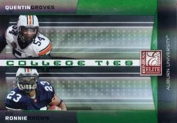 2008 Donruss Elite - College Ties Combos Green #CTC-20 Quentin Groves / Ronnie Brown Front