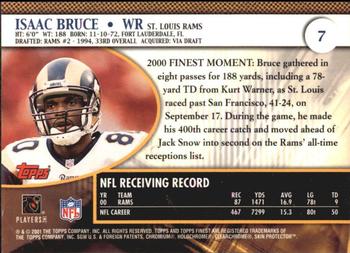 2001 Finest #7 Isaac Bruce Back