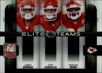 2008 Donruss Elite - Elite Teams Black #ET-14 Larry Johnson / Tony Gonzalez / Dwayne Bowe  Front
