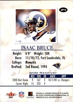 2001 Fleer Authority #24 Isaac Bruce Back