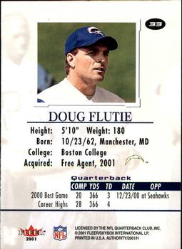 2001 Fleer Authority #33 Doug Flutie Back