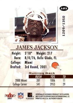 2001 Fleer Authority #121 James Jackson Back