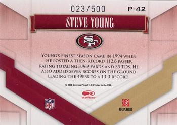 2008 Donruss Gridiron Gear - Performers Gold #P-42 Steve Young Back