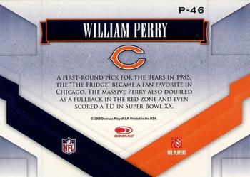 2008 Donruss Gridiron Gear - Performers Red #P-46 William Perry Back