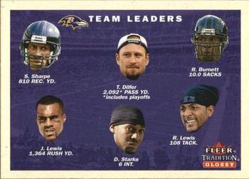 2001 Fleer Tradition Glossy #375 Baltimore Ravens Team Leaders Front