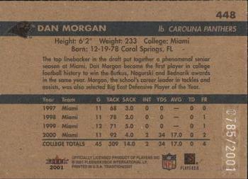2001 Fleer Tradition Glossy #448 Dan Morgan Back