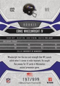 2008 Donruss Gridiron Gear - Retail Rookies #132 Ernie Wheelwright IV Back