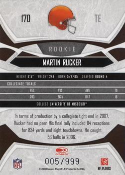 2008 Donruss Gridiron Gear - Retail Rookies #170 Martin Rucker Back