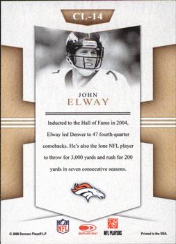 2008 Donruss Threads - Century Legends #CL-14 John Elway Back